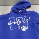 Blue Wolves Mascot Wolves Baseball Wolves Basketball Football Pullover Hoodie Size Small
