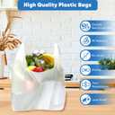 Plastic Bags, (11.5x 6.5" x 21)(500Pack) White Plastic Shopping Bags with Handles for Small Business Grocery T Shirt Bag Reusable and Disposable, in Bulk