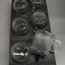 Qipecedm 6 PACK Premium Glass Coffee Mugs with Handle, 12 OZ Classic Vertical Stripes Glass Coffee Cups, Transparent Tea Cup for Hot/Cold Beverages, Glassware Set for Americano, Latte, Cappuccino