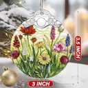 4 x Wildflower Ornament Christmas Decoration & Christmas Ornament; Stained Glass Holiday Decoration (Holiday Present, Bauble Present, Gift Idea, Gift Exchange) | Heirloom Keepsakes