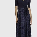 Alex Even Womens Plus Size Lace Midi Dress V Neck Wrap Long Sleeve Flowy A line Cocktail Fall Dresses for Wedding Guesth 20W