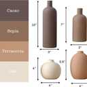Ceramic Neutral Vase Set for Farmhouse Home Decor, Rustic Decorative Vases for Boho Living Room Centerpieces, Entryway Decorations, Coffee Table, Bookshelf, Fireplace Mantel, Set of 4
