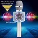 BONAOK Wireless Bluetooth Karaoke Microphone,3-in-1 Portable Handheld Mic Speaker for All Smartphones,Gifts for Kids Adults All Age Q37(Silver)