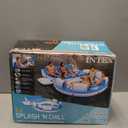 Intex 56299EP 145 x 125 x 20 Inch Splash N Chill Inflatable Lake and Pool Relaxation Island Lounger Seat for up to 7 Adults, Blue and White, 16.25 x 21 x 11.75"