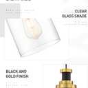 zeyu Large Pendant Lights Kitchen Island, 1-Light Clear Hanging Lights, Clear Glass Shade, Black and Gold Finish, ZG33M1L-L BK+BG, 6.3 Inch, 1-Light