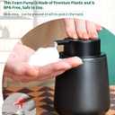 Bosilunlife Ceramic Foaming Soap Dispenser - 12Oz Bathroom Countertop Kitchen Dish Soap Pump Dispenser Foam Soap Dispenser - Matte Black