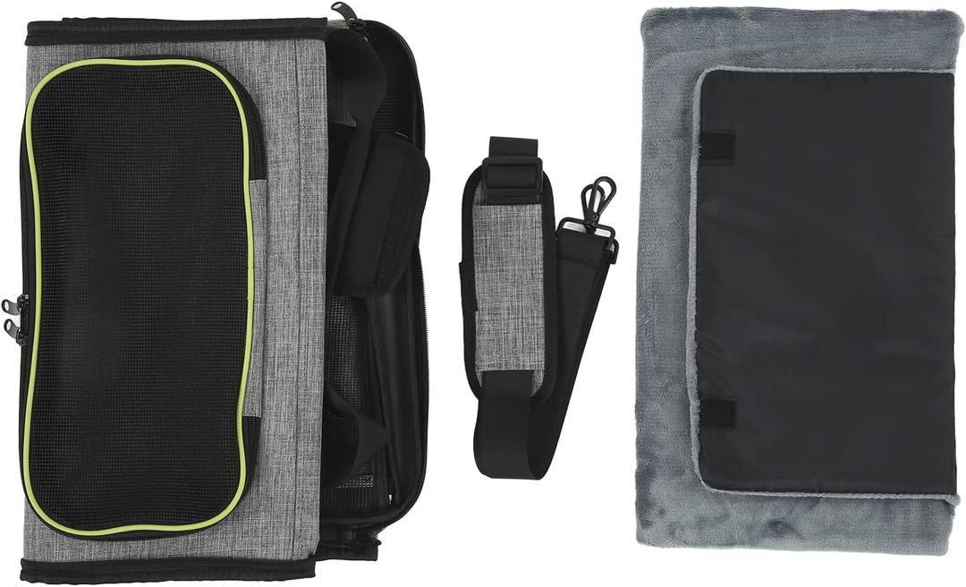 Soft Sided Carrier for Cats, Airline Approved Cat Travel Carrier with Plush Pad and Strap, Expandable Ventilated Mesh for Hiking Outdoor Use, Cationic Linen