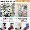 20 Pairs Baby Boy Girl Socks Wholesale Cotton Socks Bundle (Pattern at Random) (XS)