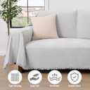 Chenille Couch Cover Washable Grey Couch Throw Covers for 3 Cushion Couch Comfortable Thick Soft Blanket Sofa Covers L Shape Heavy Duty Furniture Protector for Kids Pets Light Grey 91"x 150"