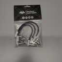 Flat Low Profile Guitar Patch Cable 8 inch for Effects Pedals, S-Shape, 1/4 inch Right-Angle, White, 3-Pack