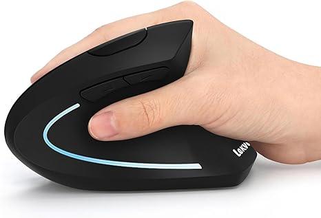 Ergonomic Mouse, LEKVEY Vertical Wireless Mouse  Rechargeable 2.4G Optical Vertical Mice : 3 Adjustable DPI 800/1200/1600 Levels 6 Buttons, for Laptop, Mac, PC, Computer, Desktop, Notebook etc, Black