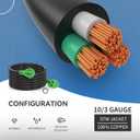 30 Amp 50 FT RV Power Extension Cord with Reverse Polarity LED Light, TT-30P to TT-30R, Heavy Duty PVC Jacket, Easy Plugin Handle, Colorful Storage Bag, and Plastic Strap Organizer