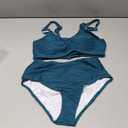 VIMPUNEC High Waisted Bikini Sets for Women Two Piece Tummy Control Swimsuits Sporty High Cut Bathing Suit teal (Small,Royal Blue)