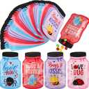 Tinlade 36 Pcs Valentine's Mason Jar Cards Bags Valentine Greeting Card Resealable Bags with Zipper Valentines Exchange for Kids Boys Girls School Class Classroom Party Favors Gifts (Diverse Style)