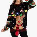 Women's Christmas Sweater Funny Santa Claus Snowflake Graphic Tops Holiday Pullover Size M