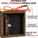 8.6'' Pet Memorial Shadow Box, Rustic Collar Holder Picture Frame, Paw Print Kit, Dog Wooden Sculpture, Pet Hair Fur Jar, Cat Memorial Keychain, Dogs Sympathy Card, Gift for Pet Lovers PSD-4R
