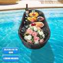 Floating Tray for PoolFloating Pool Tray, Floating Tray - Floating Pool Table, Ideal for Food & Drinks - Floating Table for Pool - Essential Floating Food Tray for Pool Activities(Oval Big), 39.4*19.7*6"