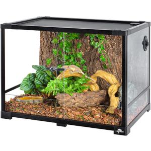 34 Gallon Reptile Tank, Glass Reptiles Terrarium 24" x 18" x 18", Sliding Door, Top Ventilation, Cable Pass, Humidify Hole, Glass Reptile Cage Habitat for Bearded Dragon, Lizard, Snake, Gecko