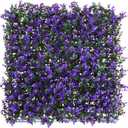 E&K 6Pcs 20" x 20" Artificial Grass Wall Panels, Faux Boxwood Greenery Backdrop Decor, UV Protected Privacy Hedge Screen for Indoor Outdoor (Lavender - Purple)
