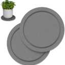 Plant Saucer for Indoors, 2 Pack 10 Inch, Instantly Dry Diatomaceous Earth Plant Trays, Stone Plant Pot Saucers Drip & Drainage Tray, Gray