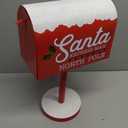 Christmas Decorations Santa Mailbox, 15.5" H x 9.5" W Express Mail to North Pole Metal Letter Box, Christmas Decorative Box for Home Room Indoor Outdoor Front Door Xmas Holiday Party