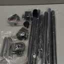 Shower Curtain Rod 45-77 Inch Black Shower Tension Rod Adjustable Curtain Rod No Drilling Tension Curtain Shower Rods for Bathroom Windows