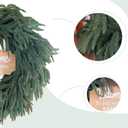 Large Christmas Wreath for Front Door Soft Touch Green Norfolk Pine Wreath for Indoor Outdoor Window Wall, Winter Holiday Home Decor