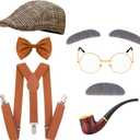 100 Days of School Costume  Old Man Grandpa Vest Set with Hat and Glasses for Holloween