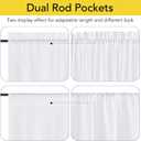 NICETOWN 2 Panels Sheer Door Curtains 72 inches Long for Kitchen, Light Filtering Non See Through Privacy Curtain Drapes with Tiebacks for Living Room Bedroom, White, 26 inches Wide