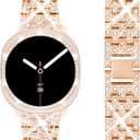 SUPOIX Band with Case Compatible for Samsung Galaxy Watch 8/7/6 40mm 44mm, 20mm Women Bling Replacement Strap & PC Protective Bumper Face Cover for Galaxy Watch 8/7/6 (Size Optional) (Rose Gold)