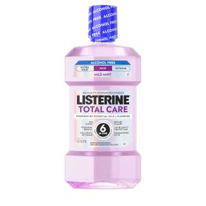Listerine Total Care Alcohol-Free Mild Mouthwash, 6 Benefit Oral Rinse to Help Kill 99.9% of Germs That Cause Bad Breath, Strengthen Enamel, Mild Mint Flavor, 1 L (33.8 Fl Oz (Pack of 1))