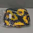 senya Hanging Travel Toiletry Bag Kit Makeup Case Cosmetics Organizer for Men Women, Black sunflower