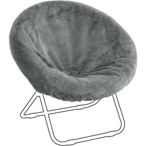 HOMBYS Faux Fur Cover for Saucer Chair, Removable Round Moon Chair Slipcover (Without Chair, Only A Cover), Ultra Soft and Waterproof Chair Cover for Saucer Chairs Size Between 28-30 in x 29-32 in
