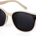 Sumato Sunglasses Womens, Cat Eye Pink Sunglasses for Women with Mirrored Trendy Lens UV400 Blocking (Beige)