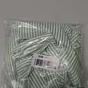 utcoco Womens Casual Short Sleeve Button Down Tie Waist Ruffled Striped Maxi Shirt Dress (Small, Green)