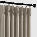 Memory Trained Pinch Pleated Curtains 90 Inches Long, Viral Linen Pinch Pleat Sheer Curtains with Ring Hooks&Clips for Track System Living Room, Oatmeal Light Filtering Privacy Curtain 2 Panel Set