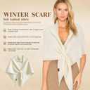 Women's Winter Knitted Shawl Wrap, Wool Cashmere Cape Cardigan Sweater Scarf (White)