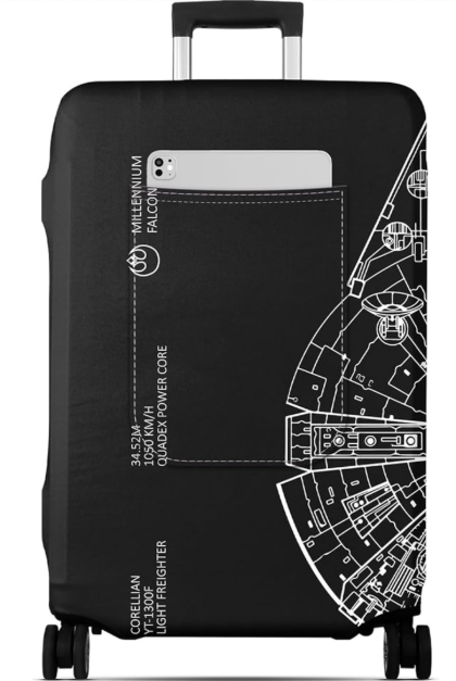 Slohif Luggage Cover for Suitcase Tsa Approved Protector - Luggage Sleeve Large Suit Case Cover Travel Stretch Baggage Case Protective Washable Fit 18-32 Inch Spaceship