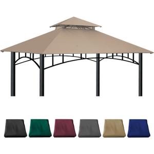 Gazebo Replacement Canopy 10x10 Ft Compatible with Madaga Target Gazebo Frame Model L-GZ136PST, L-GZ136PST-2/7/9 (Light Beige)