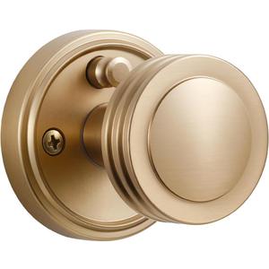 1 Pack Champagne Bronze Door Knob Privacy Door Knobs Door Handle Interior Door Knobs with Lock for Bedroom and Bathroom Zinc Alloy