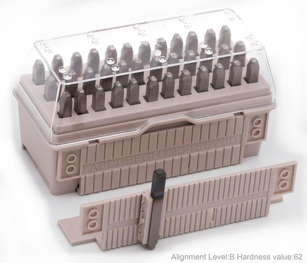 Make Your Letters Align More neatly. 36-Piece Number & Capital Letter Stamp Set (A-Z & 0-9) - 1/8" (3mm) Punch for Imprinting on Metal, Plastic, Wood,Hardness HRC 62