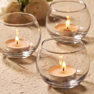 Volens 24PCS Clear Votive Candle Holders for Table Centerpieces, 2''2'' Round Glass Tealight Candle Holders Bulk for Wedding Decor and Home Decorations