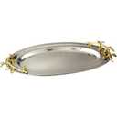 Elegance Golden Vine Hammered Round Tray, 10.75-Inch, Silver/Gold