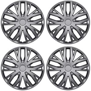 AutoBeeDen 4 Pack Universal Hubcaps Replacement R17 17 inch, Steel Wheel Rim Cover for Most Auto, 17" 17 in Wheel Covers Hub Caps (Gray Color, 17 inch)