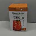 Glass Pitcher with Lid, 1 Gallon 128oz Water Pitcher with Handle and Spout for Fridge, Borosilicate Glass for Iced Tea, Juice, Sangria, Cold/Hot Beverage, Large Jug with Extra Wide Mouth