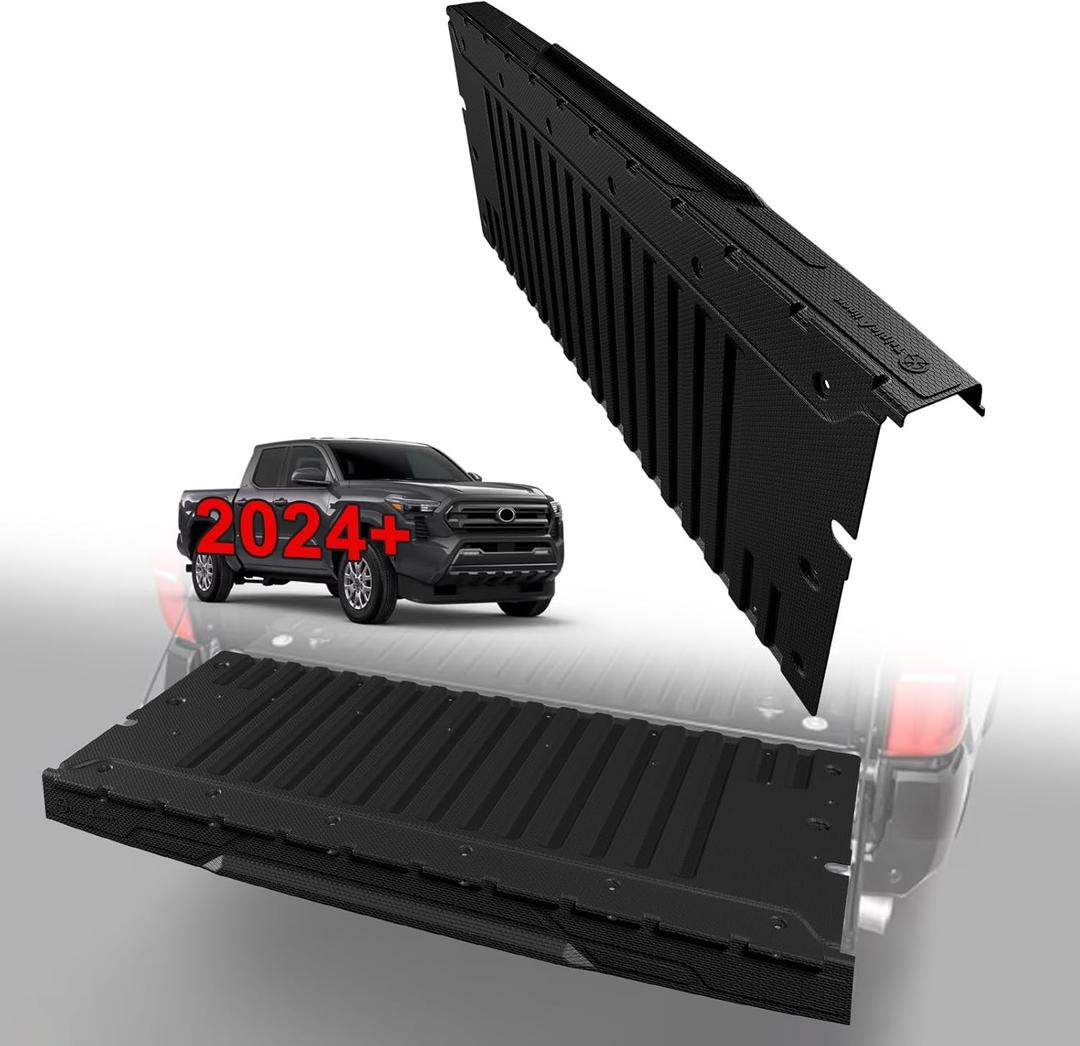 TripleAliners Truck Mat Compatible with 2024-2026 Toyota Tacoma Accessories, Tailgate Mat Custom Fit All Weather Protection Pickup Liner, w/Tailgate Cap Protector
