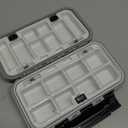 JOYSOG Fishing Lure Case, Double-Sided Fishing Lure Hook Tackle Box/Fishing Tackle Box Storage Organizer with Removable Dividers (Grey)