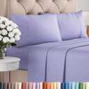 Twin 4 Piece Sheet Set - Comfy, Breathable & Cooling - Hotel Luxury Bedding for Women, Men, Kids, Teens and Children - 1 Flat & 1 Fitted Sheet & 2 Pillowcases w/ Deep Pockets - Wrinkle Free - Lavender