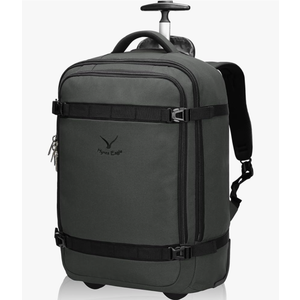 Hynes Eagle Rolling Backpack 42L Backpack with Wheels Airline Approved Carry on Luggage Laptop Travel Suitcase Bag for Women Men Grey-2024