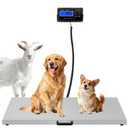 1100Lbs x 0.2Lbs Digital Livestock Scale Stainless Steel Non-Slip Platform Scale Electronic Heavy Duty Postal Shipping Scale for Large Pet Dog Goat Pig Cattle Sheep